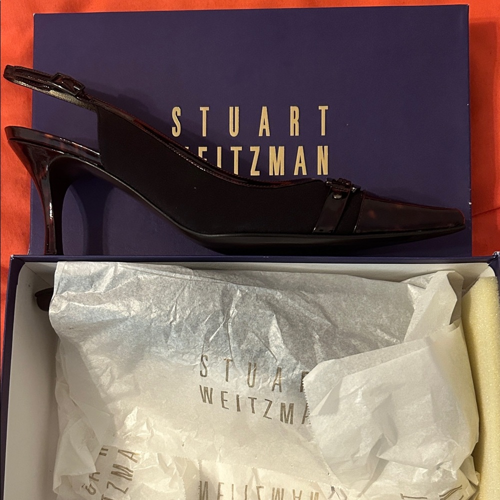 Stuart Weitzman Dark Brown Slingback Heels